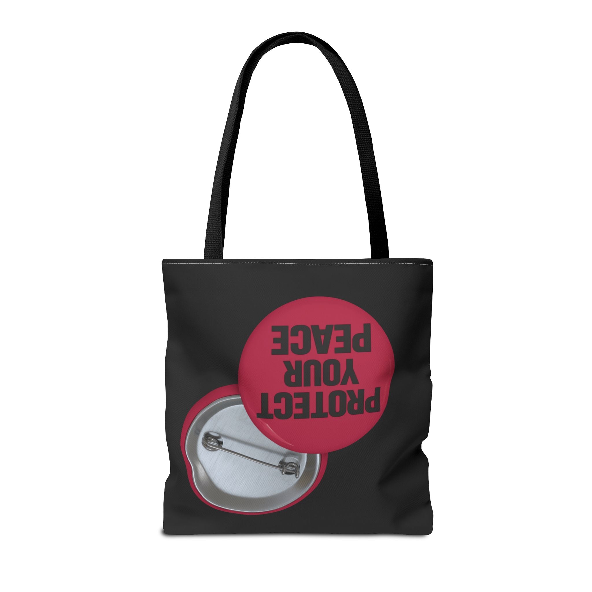 Protect Your Peace Button Graphic Tote Bag