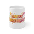 Happy Birthday 11oz Mug — Colorful Balloon Celebration Coffee Cup