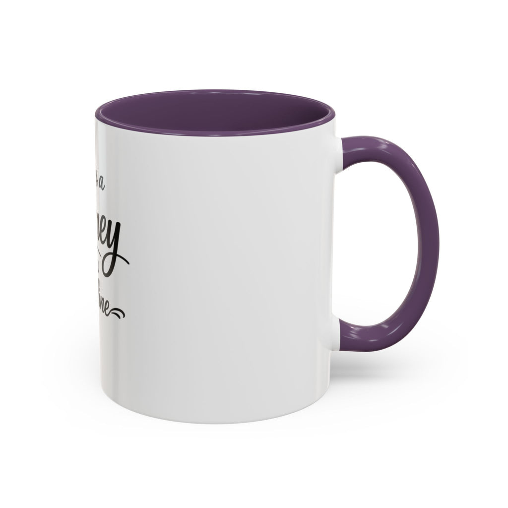 Life Is a Journey Not a Finish Line Accent Coffee Mug – Inspirational Quote Ceramic Mug (11/15oz)