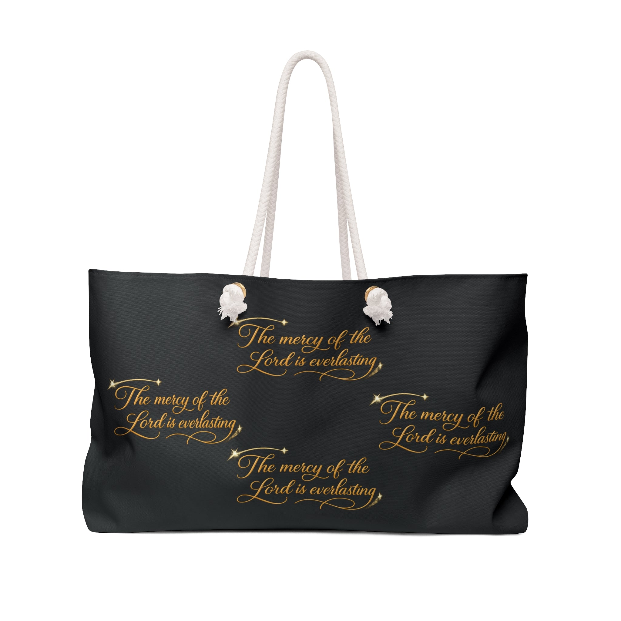 Black Weekender Bag – Minimal Rope-Handle Travel Tote