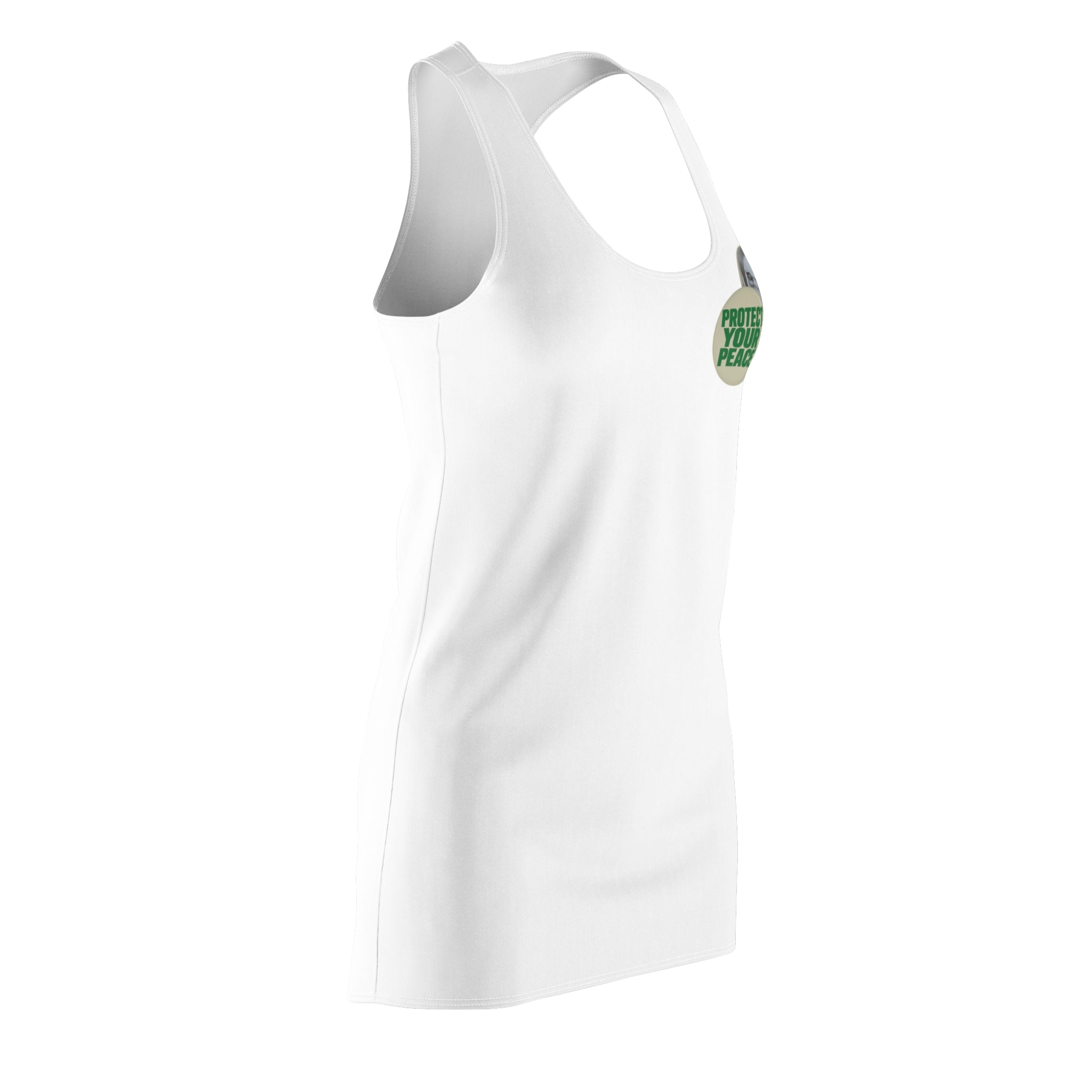 Protect Your Peace Racerback Dress — Casual Women's Tank Dress with 'Protect Your Peace' Badge