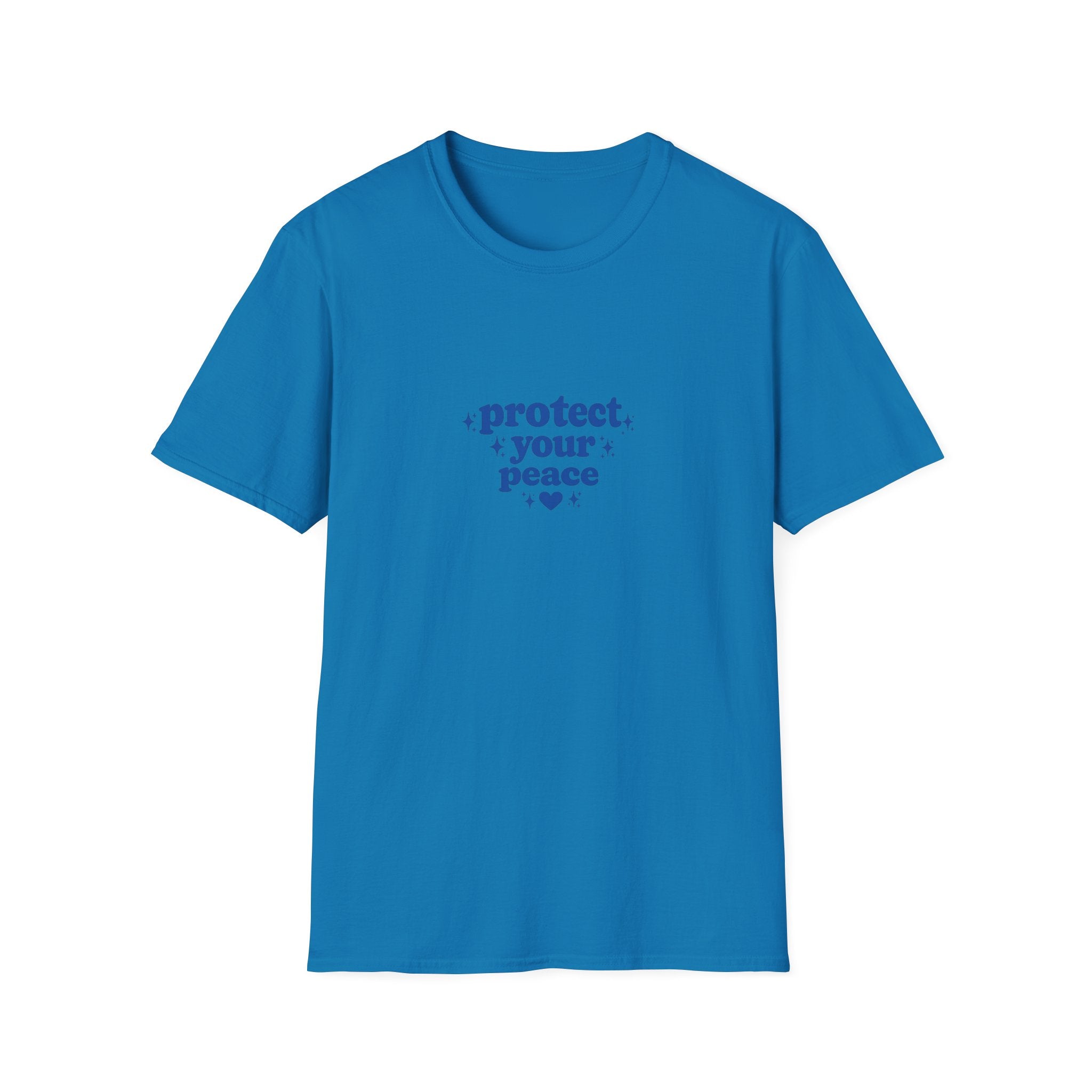 Protect Your Peace T-Shirt — Minimal Blue Self-Care Tee