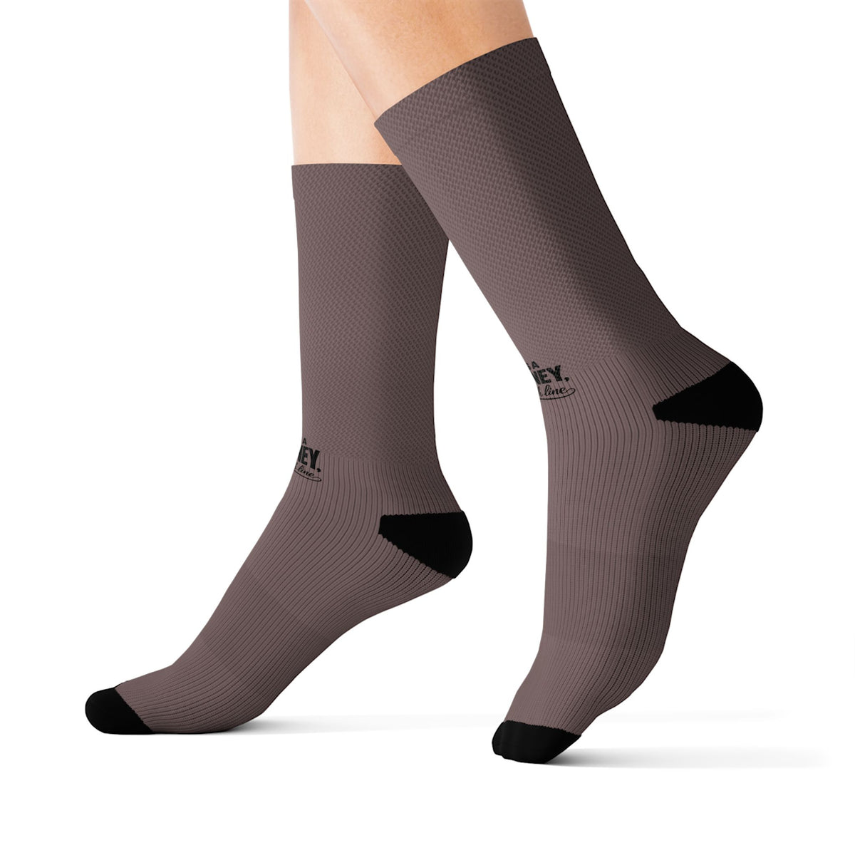 Life is a Journey not a finish line. Brown Ribbed Sublimation Socks — Custom Logo Crew Socks