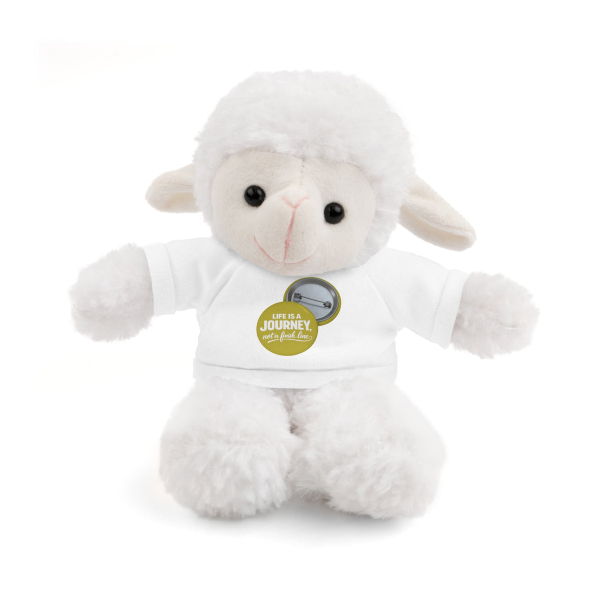 Cute Brown Teddy Bear with 'Life Is a Journey not a finish line.' Tee — Plush Gift for Kids & Travelers