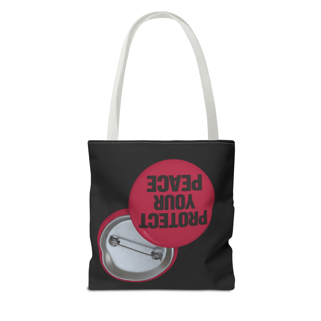 Protect Your Peace Button Graphic Tote Bag