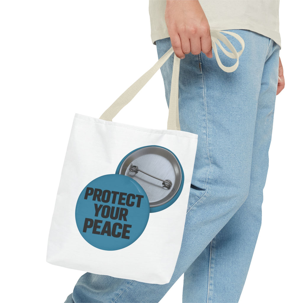 Protect Your Peace Tote Bag - Inspirational Everyday Canvas Shopper