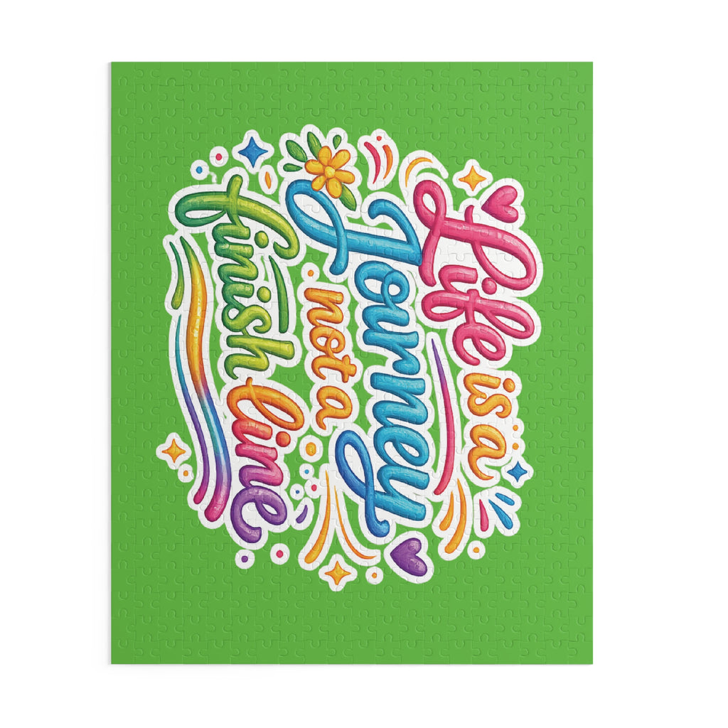 Puzzle — "Life Is a Journey Not a Finish Line" Colorful Inspirational Jigsaw