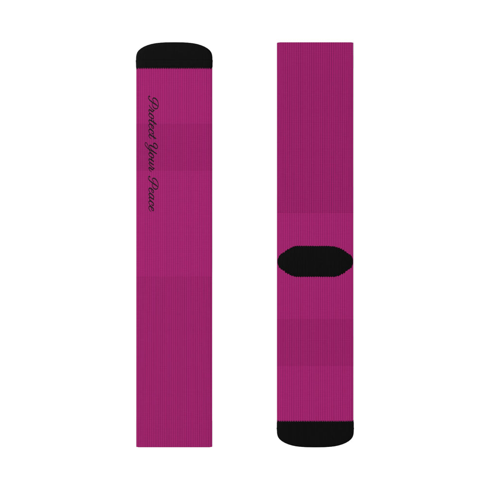 Protect Your Peace Magenta Sublimation Socks — Custom  Print Crew Socks