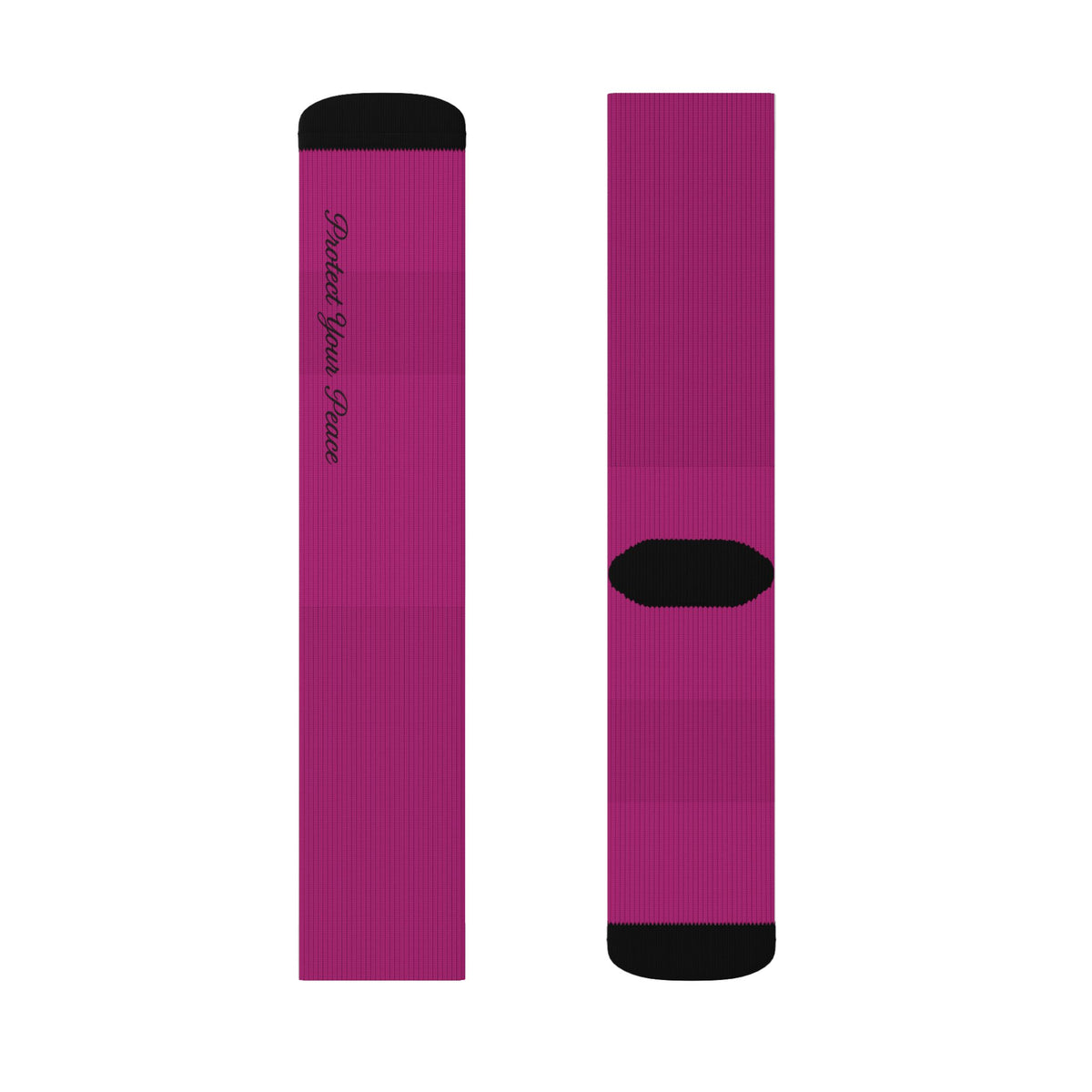 Protect Your Peace Magenta Sublimation Socks — Custom  Print Crew Socks