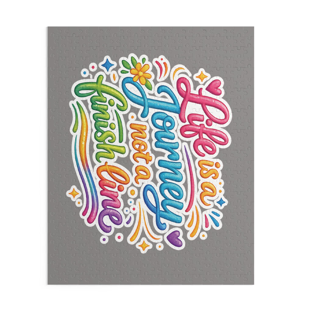 Puzzle — "Life is a Journey, Not a Finish Line" Colorful Inspirational Jigsaw