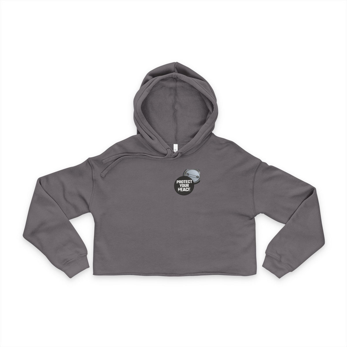Women's Cropped Hoodie graphic design protect your peace.