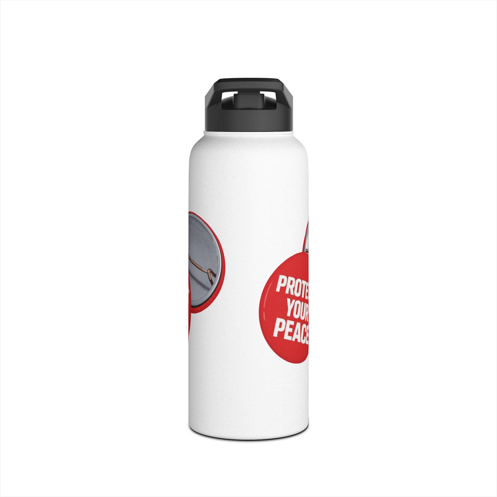 Stainless Water Bottle – “Protect Your Peace” Red graphic Design