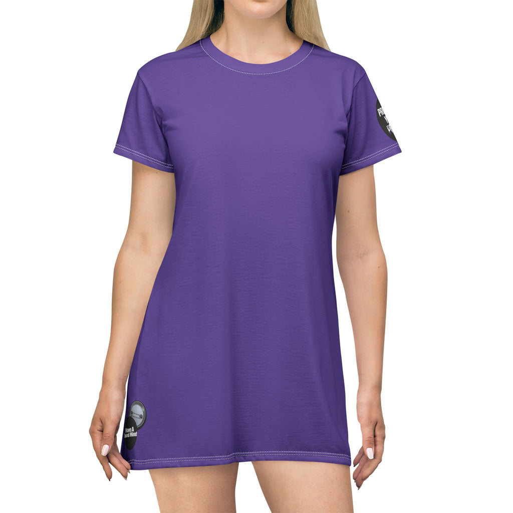 Purple T-Shirt Dress graphic I have a sound mind right bottom protect your peace sleeve.