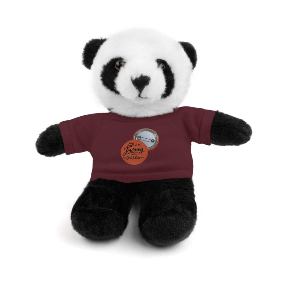 Life is a journey not a finish line. Plush Teddy Bear with Printed Tee — Cute Personalized Gift for Kids & Couples