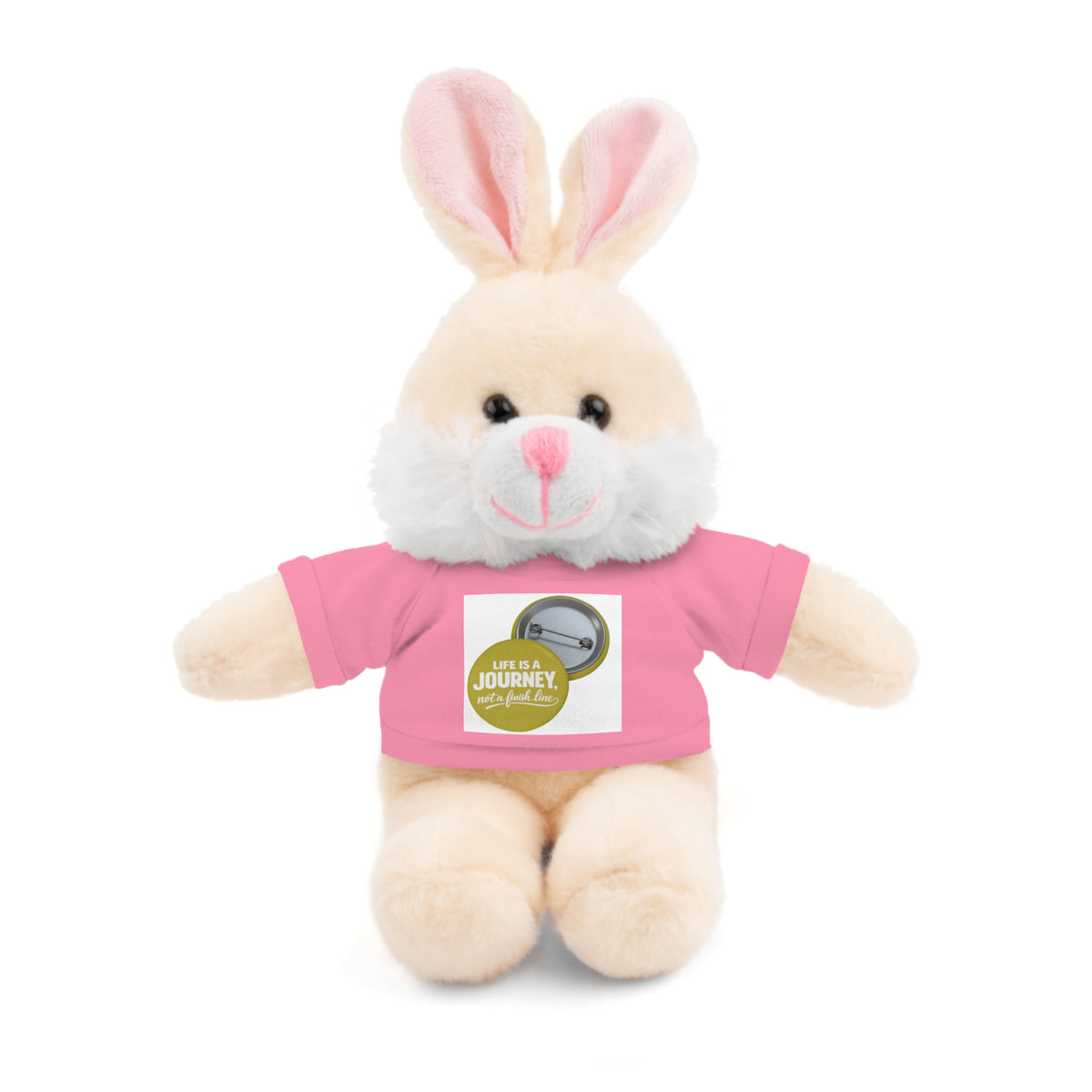 Cute Brown Teddy Bear with 'Life Is a Journey not a finish line.' Tee — Plush Gift for Kids & Travelers