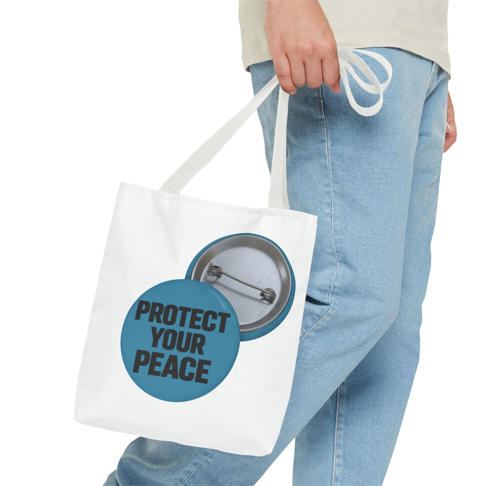Protect Your Peace Tote Bag - Inspirational Everyday Canvas Shopper