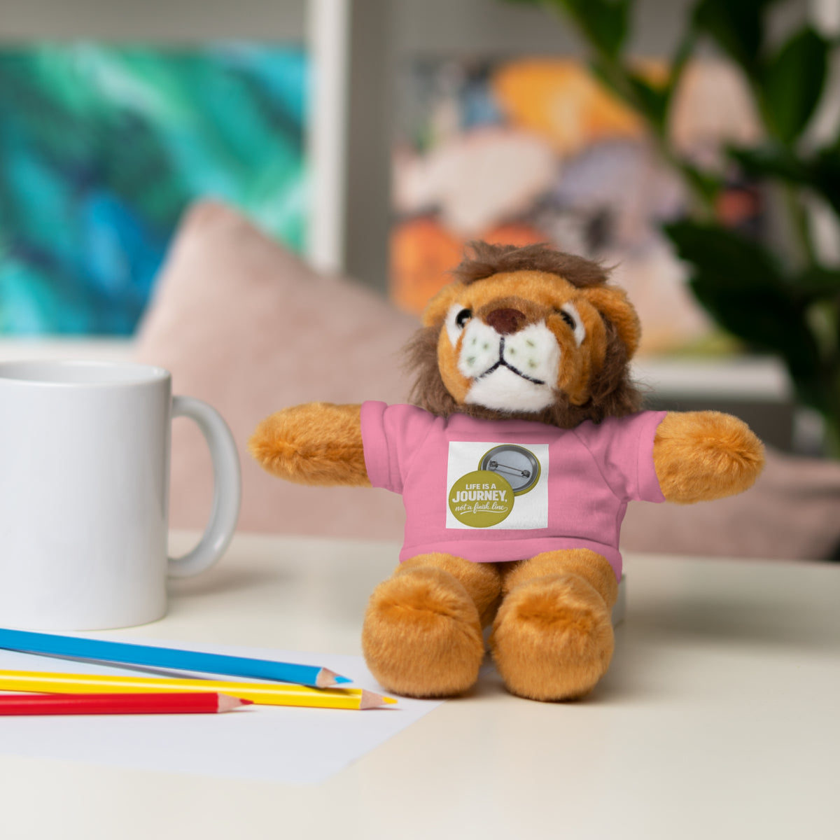 Cute Brown Teddy Bear with 'Life Is a Journey not a finish line.' Tee — Plush Gift for Kids & Travelers