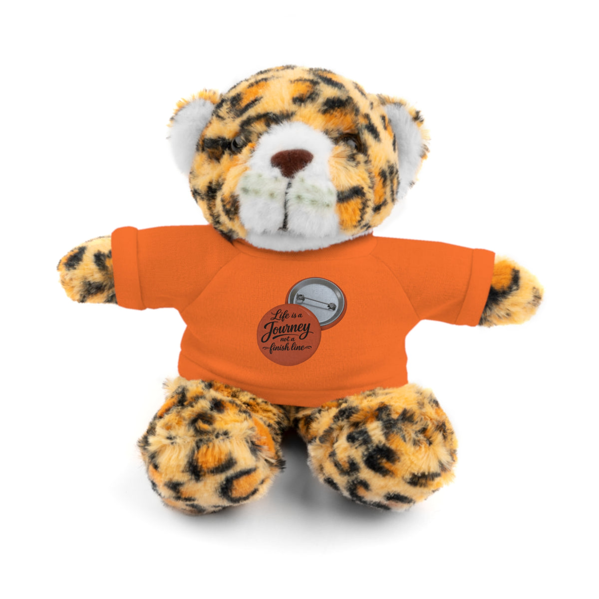 Life is a journey not a finish line. Plush Teddy Bear with Printed Tee — Cute Personalized Gift for Kids & Couples