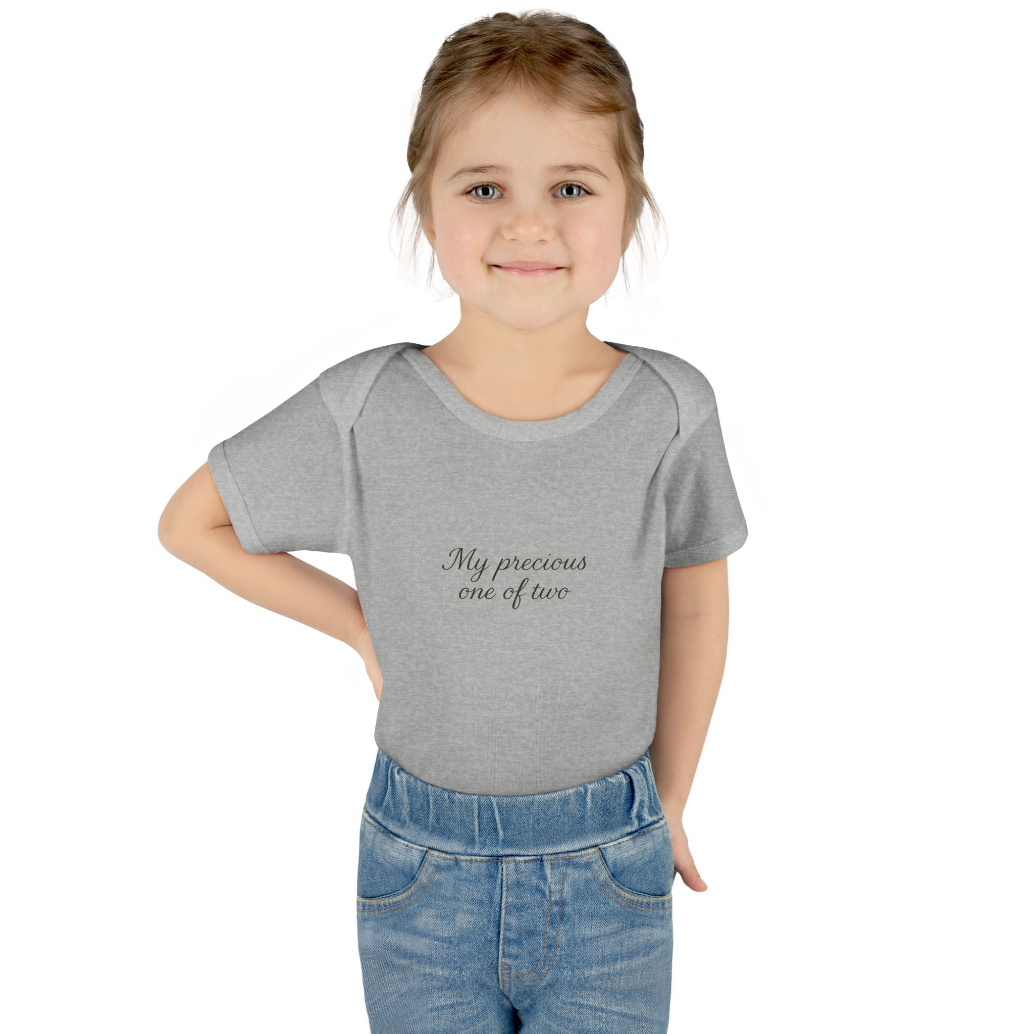 Infant Bodysuit "My Precious One of Two" – Twin Baby Announcement Onesie