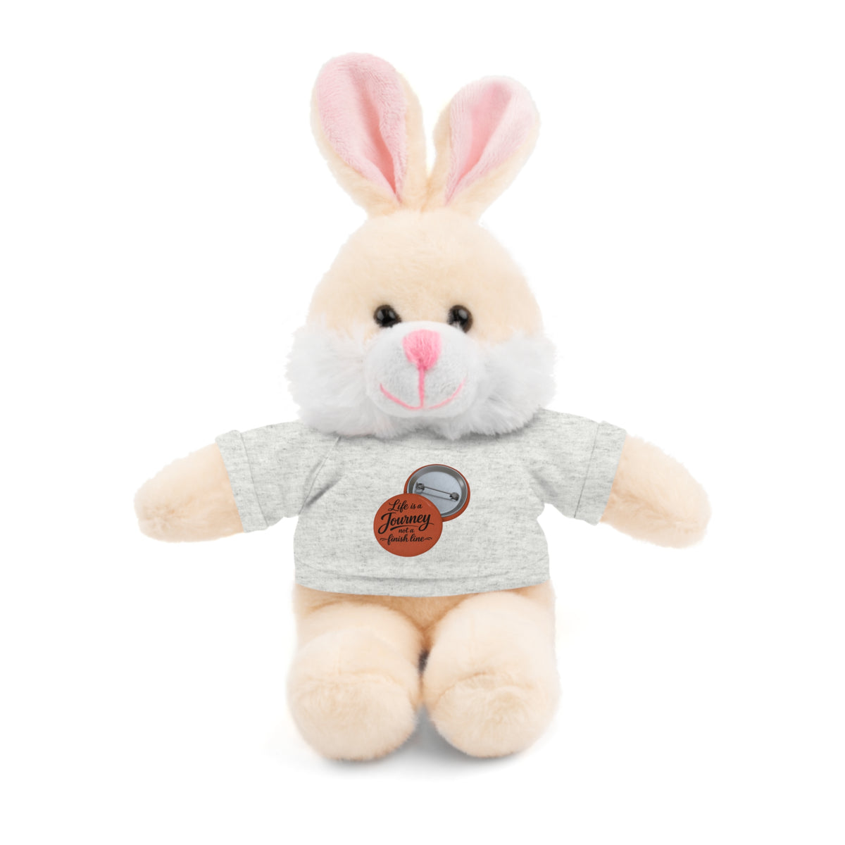 Life is a journey not a finish line. Plush Teddy Bear with Printed Tee — Cute Personalized Gift for Kids & Couples