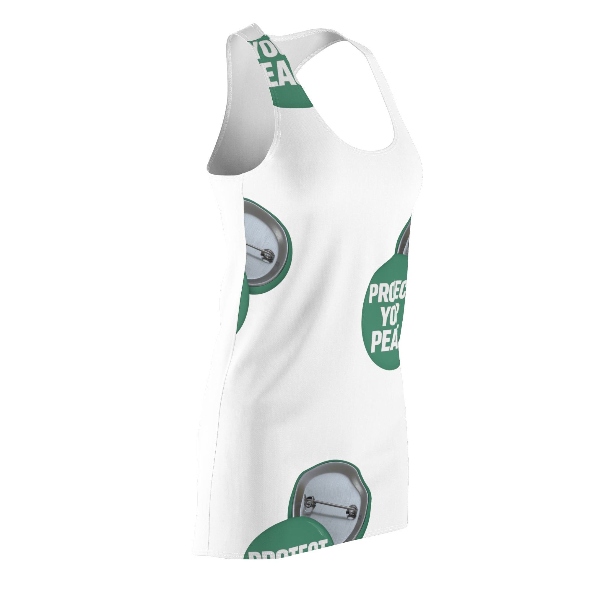 Racerback Dress — “Protect Your Peace” Graphic All-Over Print