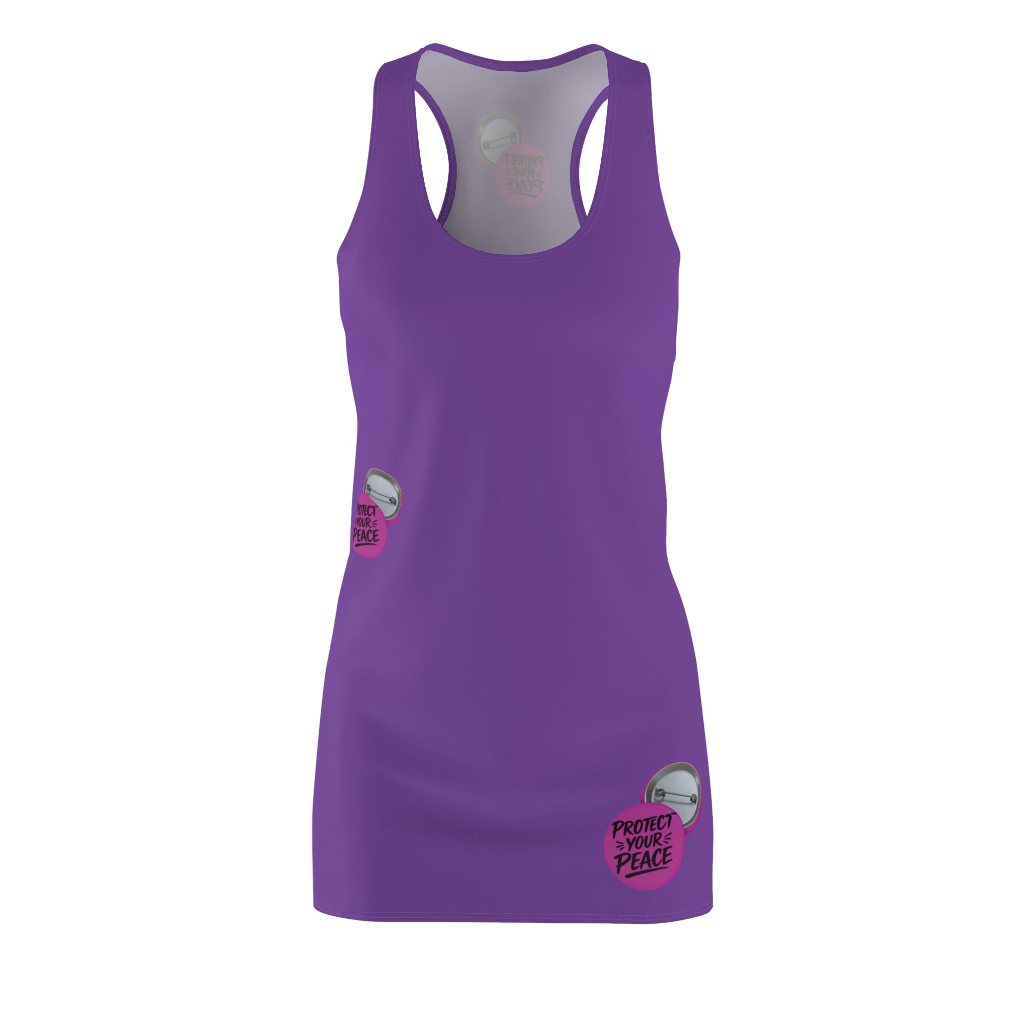 Racerback Dress — Purple "Protect Your Peace" Graphic