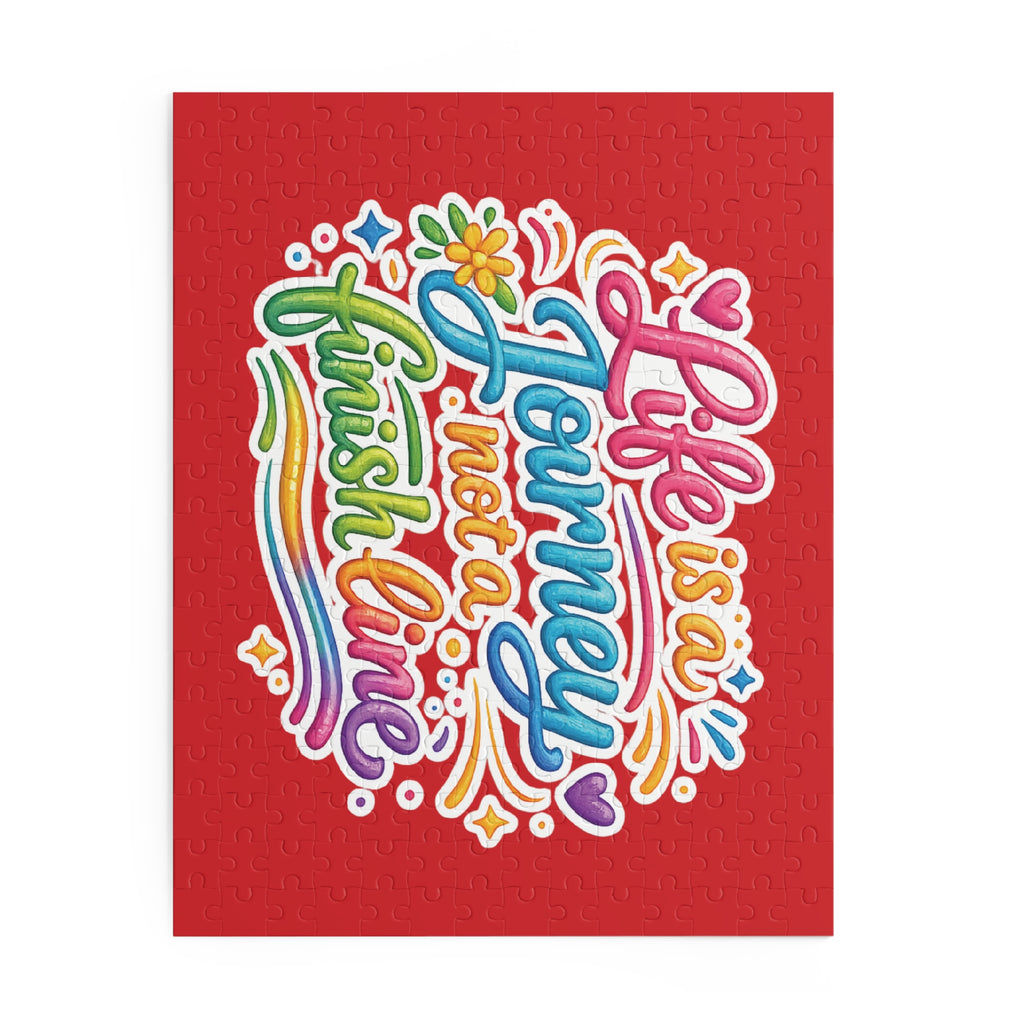 Inspirational Puzzle – “Life Is a Journey, Not a Finish Line” Colorful Motivational Jigsaw