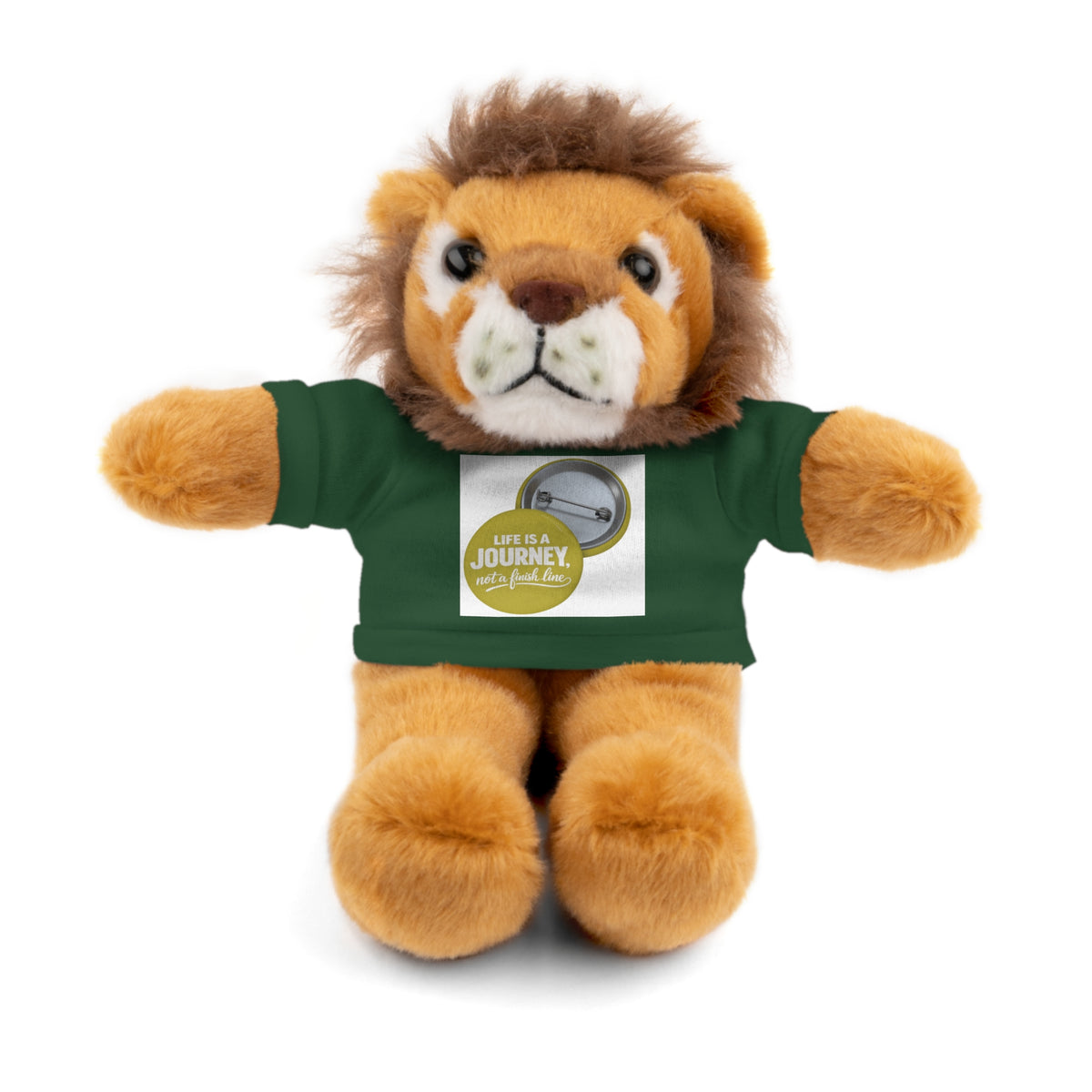 Cute Brown Teddy Bear with 'Life Is a Journey not a finish line.' Tee — Plush Gift for Kids & Travelers