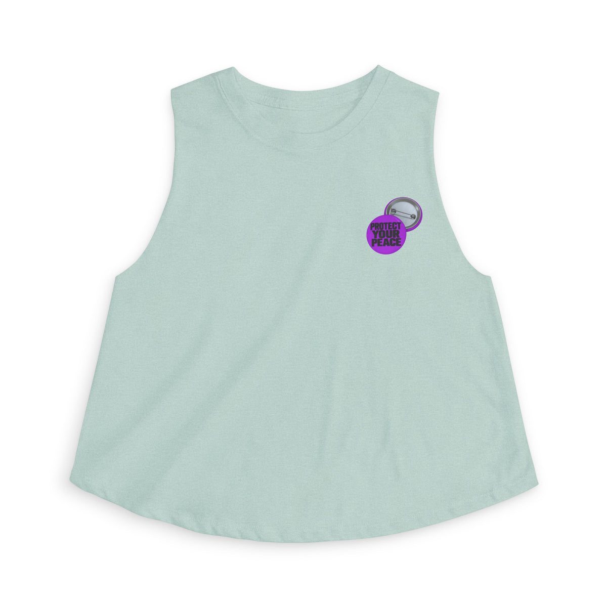 Crop Top — Small Purple Retro Cassette Graphic