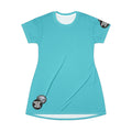 Turquoise T-Shirt Dress graphic design 'I Have A sound Mind' graphic design on sleeve protect your peace.