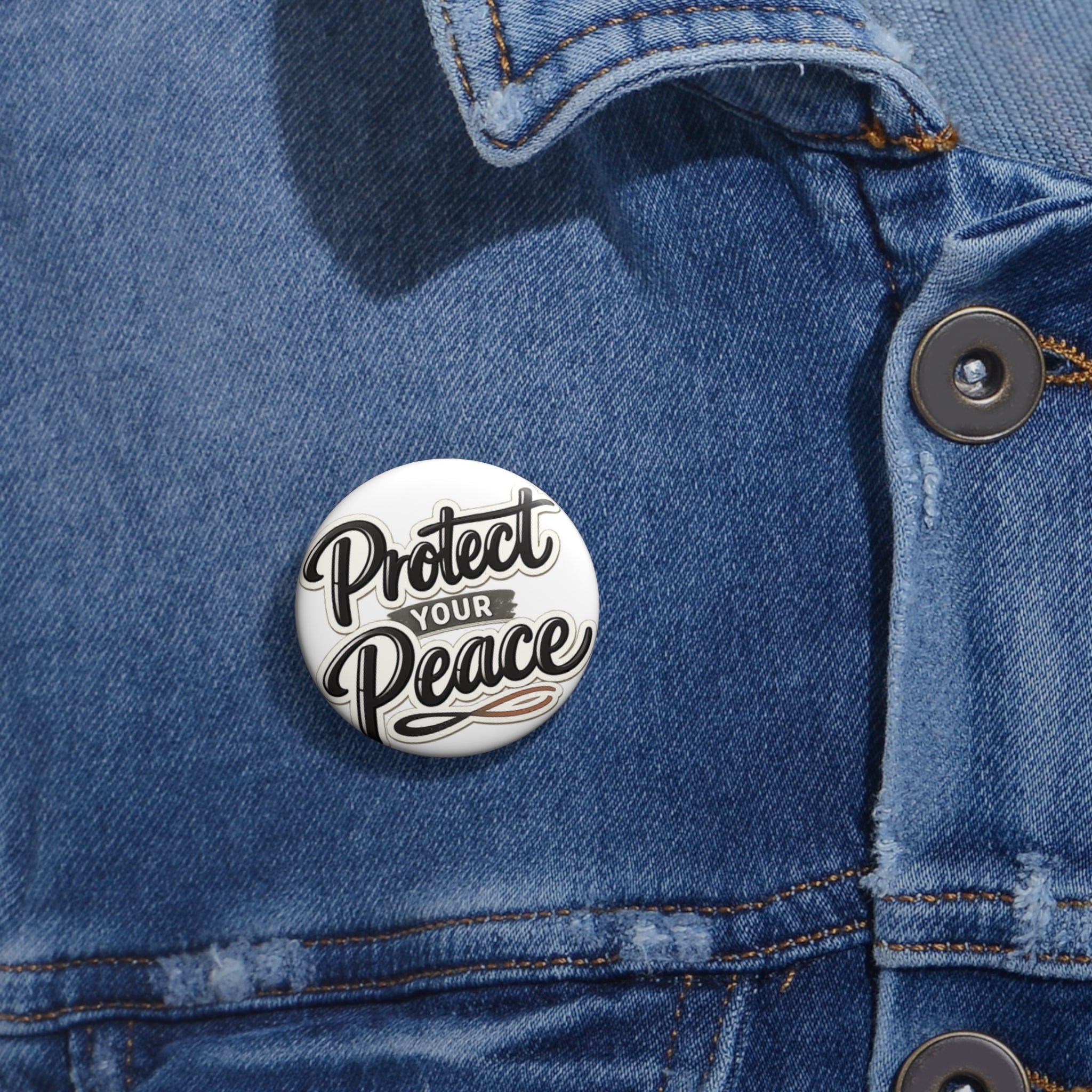 Protect Your Peace Pin Button — Inspirational Mental Health Lapel Pin