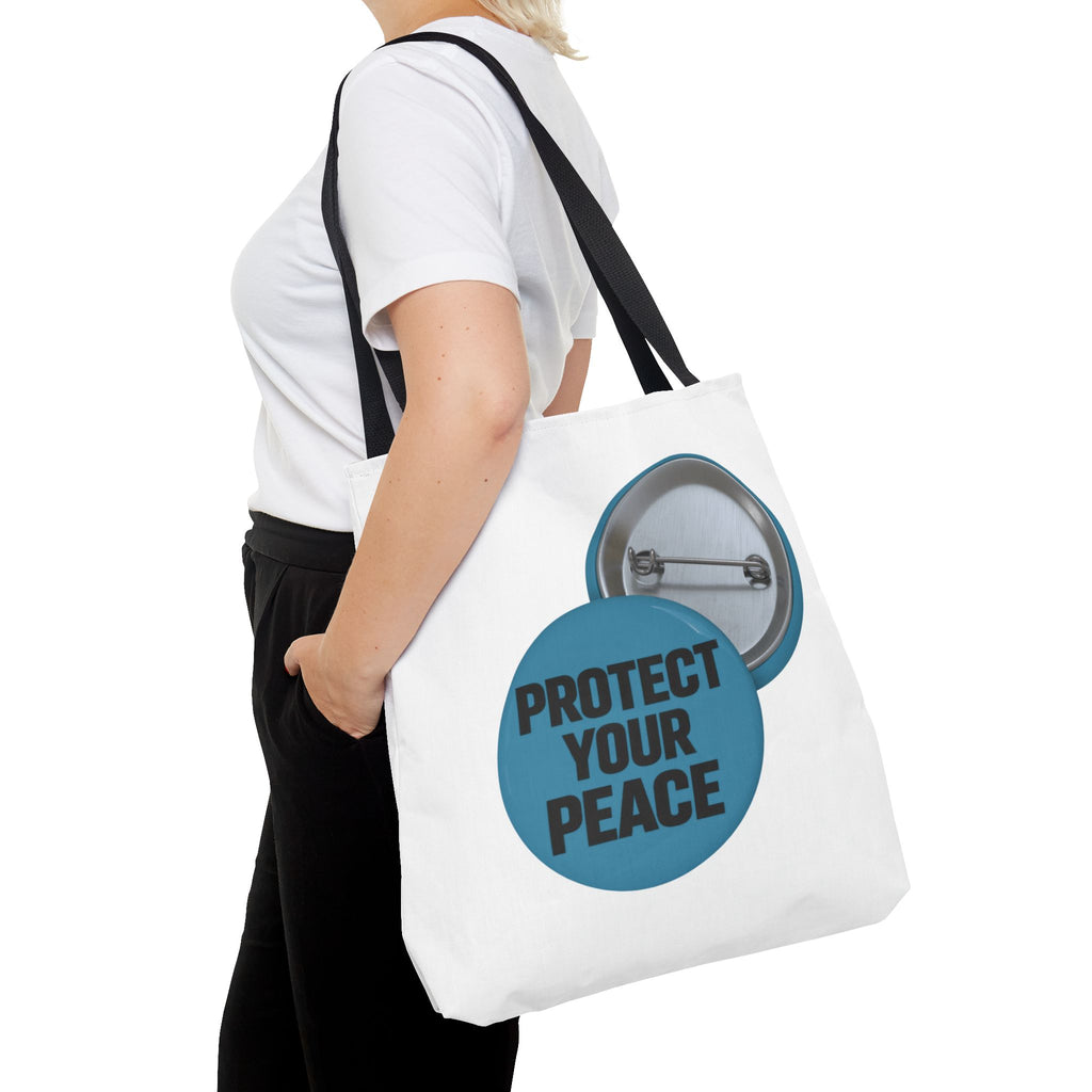 Protect Your Peace Tote Bag - Inspirational Everyday Canvas Shopper