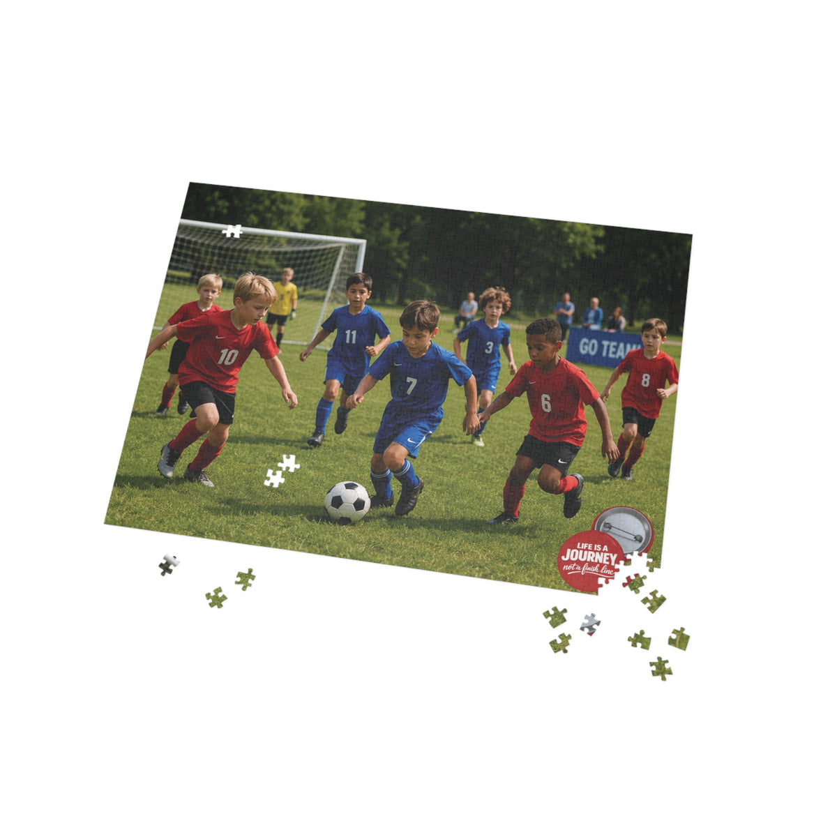 Youth Soccer Kids Playing Photo Puzzle — Custom 96/252/500/1000-Piece Jigsaw
