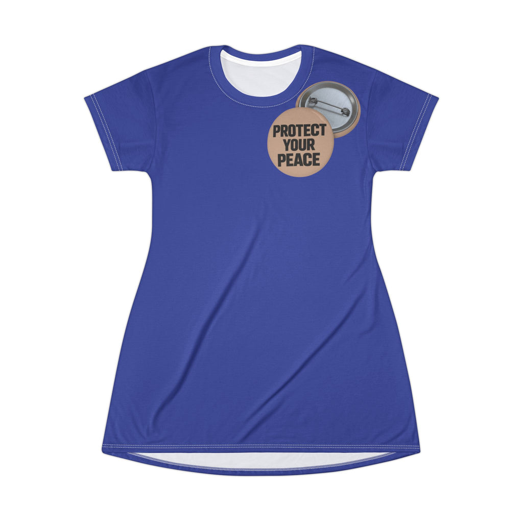Protect Your Peace T-Shirt Dress – Relaxed AOP Graphic Tee Dress