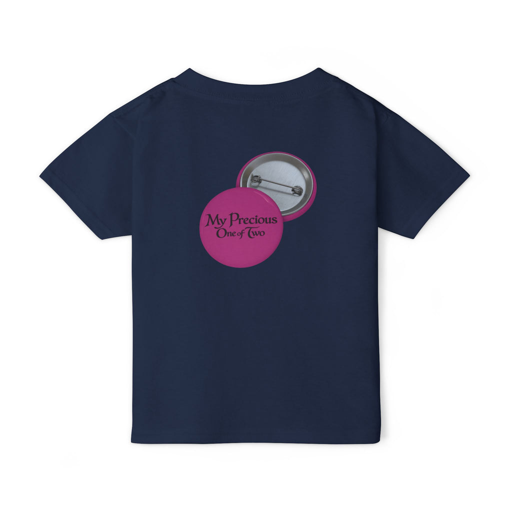 Toddler T-Shirt — "My Precious One of Four  Pink Button Graphic design