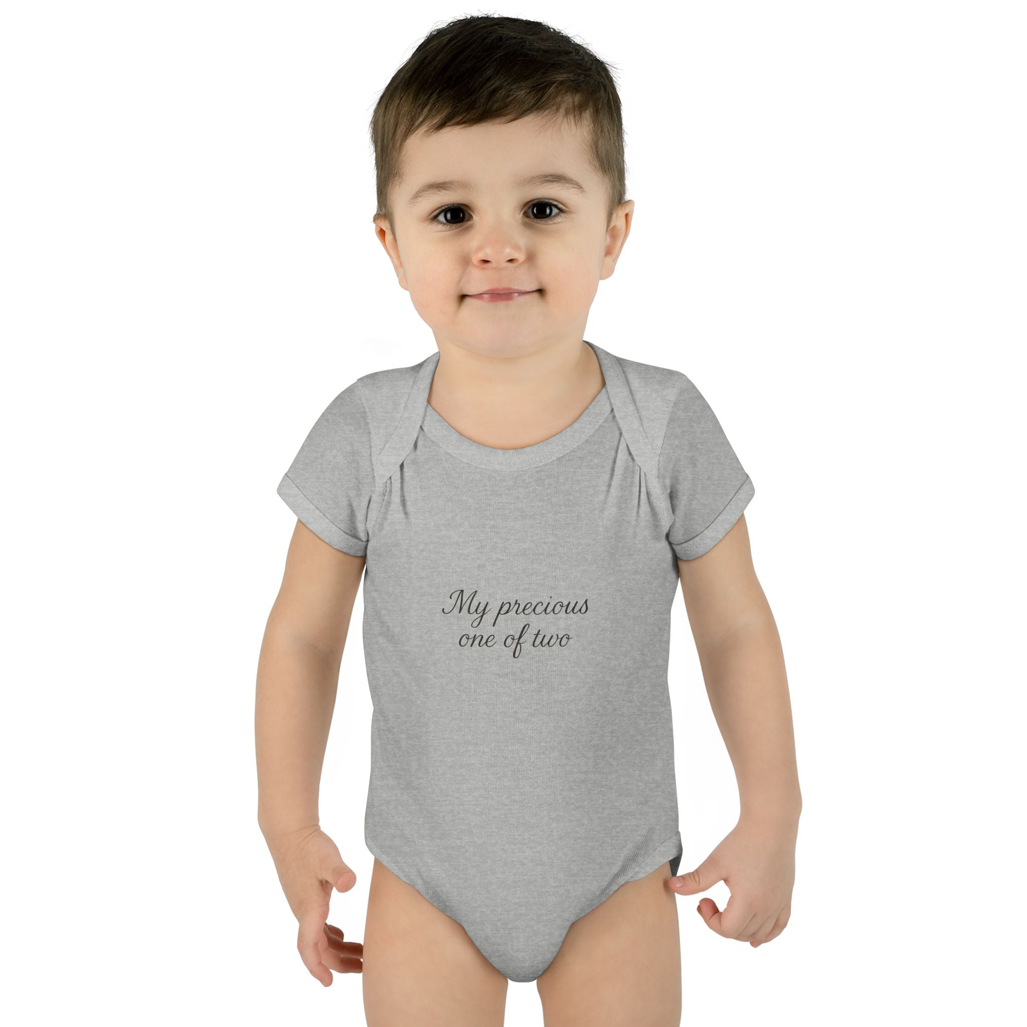 Infant Bodysuit "My Precious One of Two" – Twin Baby Announcement Onesie