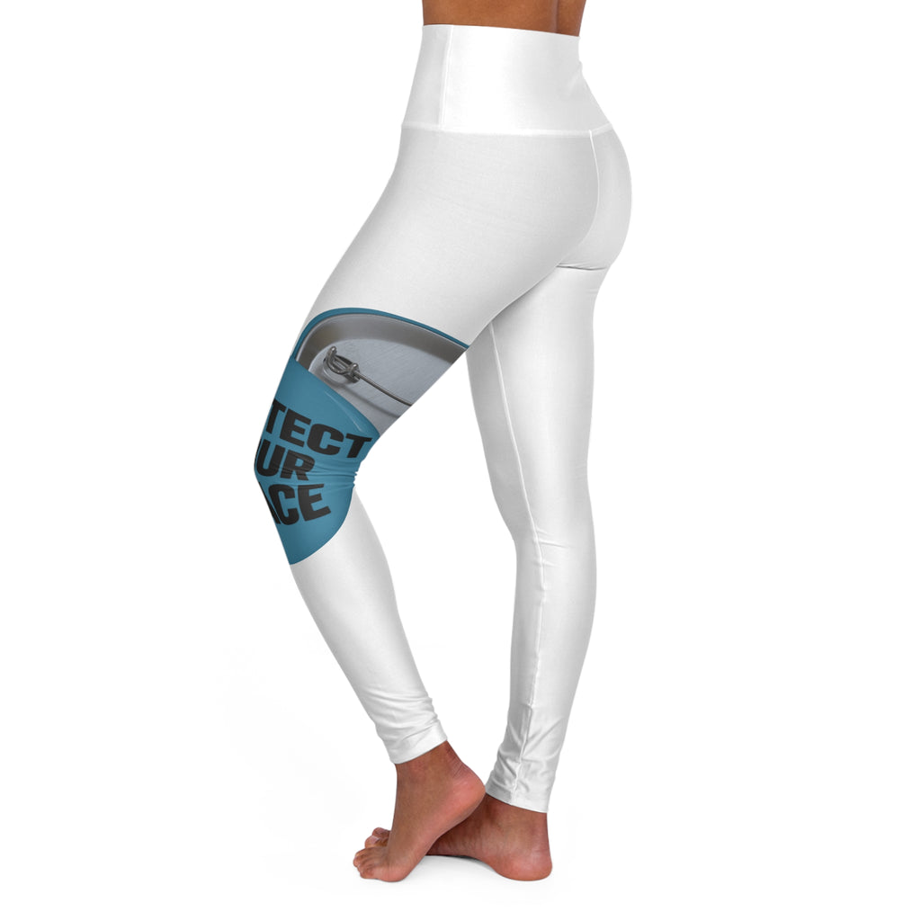 High-Waisted Yoga Leggings — "Protect Your Peace" Graphic Leggings