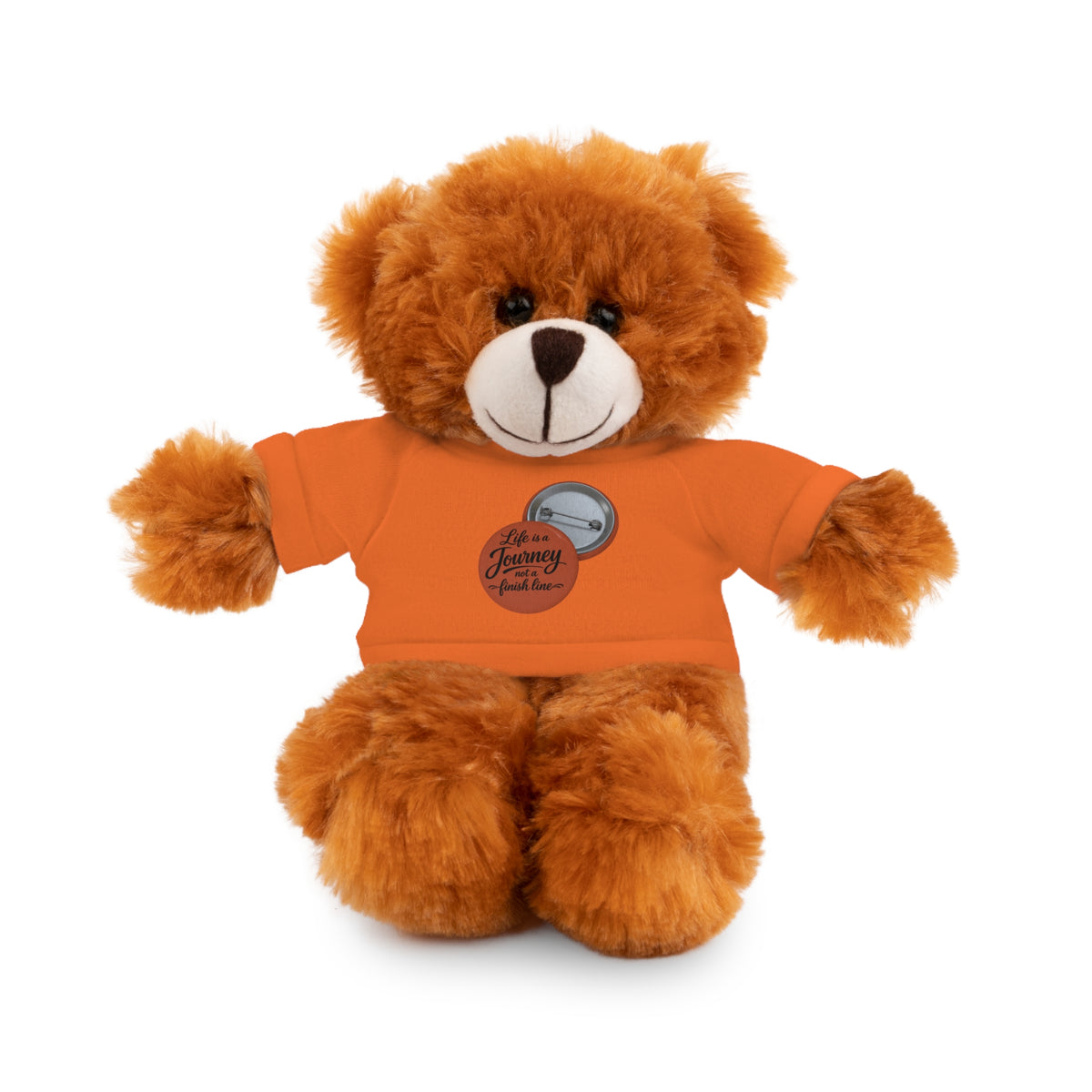 Life is a journey not a finish line. Plush Teddy Bear with Printed Tee — Cute Personalized Gift for Kids & Couples