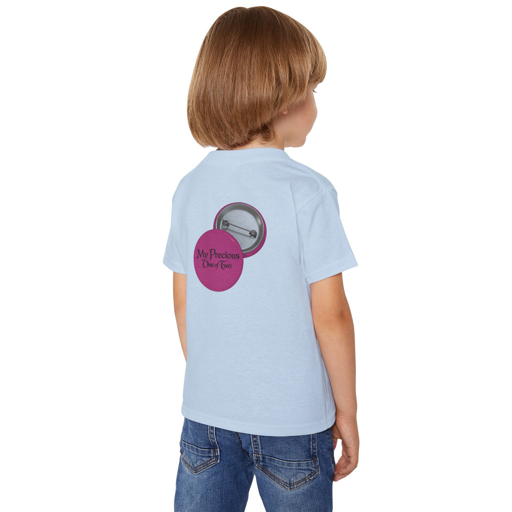 Toddler T-Shirt — "My Precious One of Four  Pink Button Graphic design