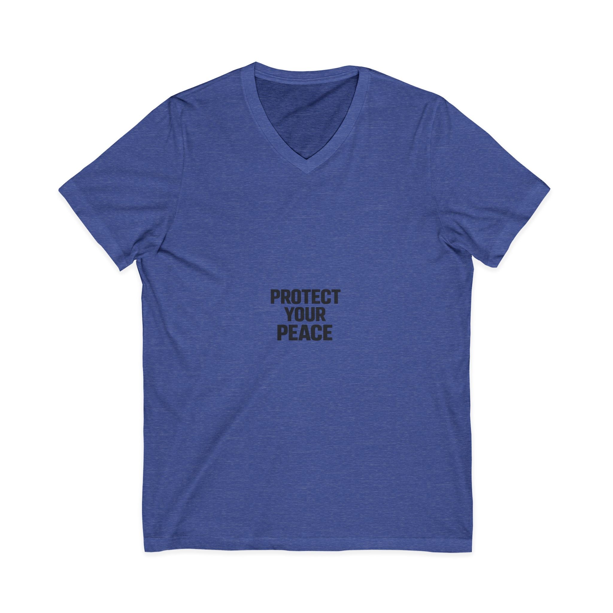 Protect Your Peace V-Neck Tee — Minimalist Self-Care Message Shirt