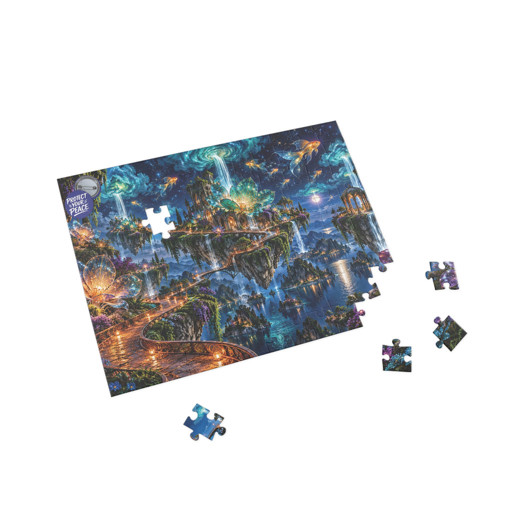Floating Island Fantasy Puzzle — Mystical Nightscape Jigsaw (96/252/500/1000 pcs)