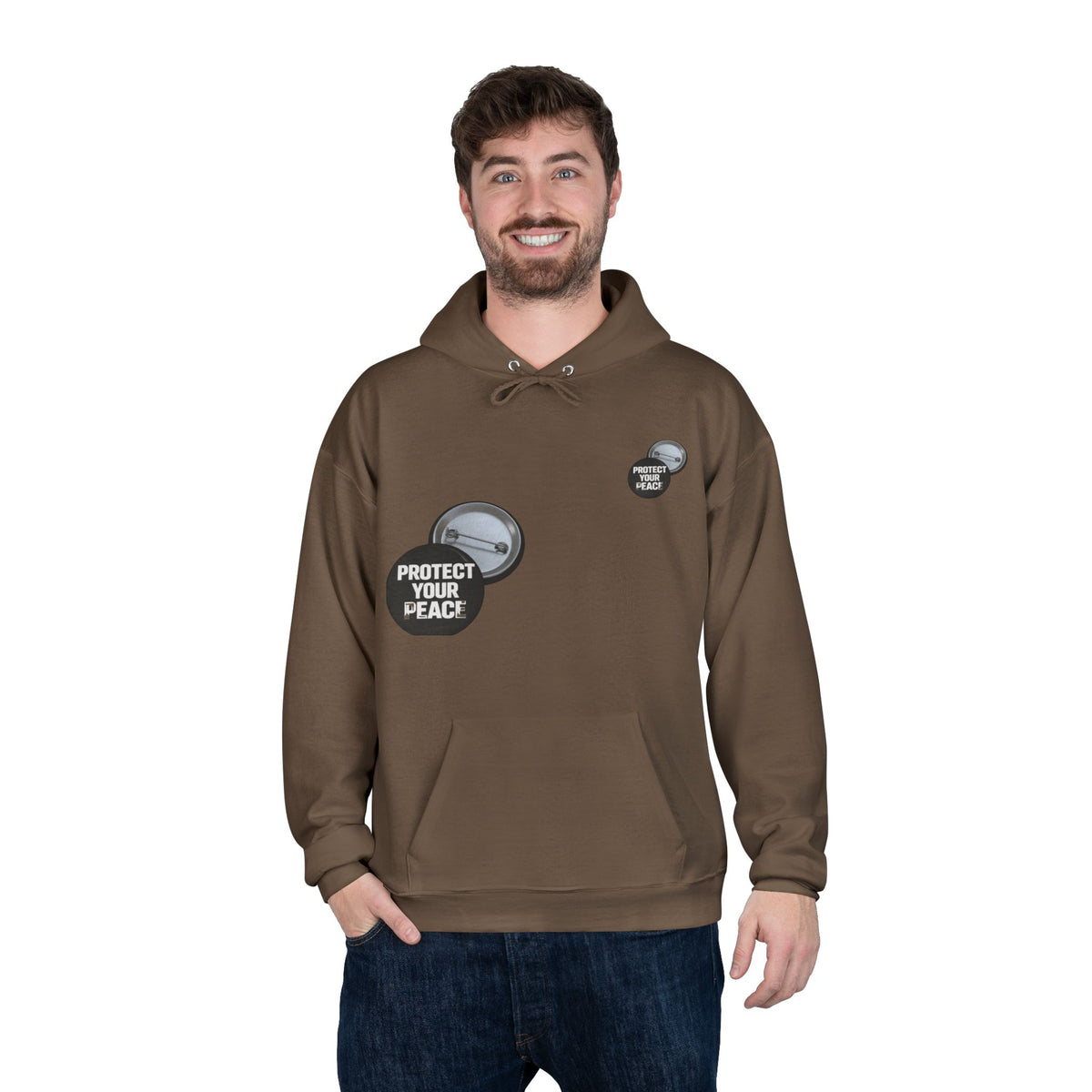 Protect Your Peace Hoodie — Minimal Badge Graphic Pullover