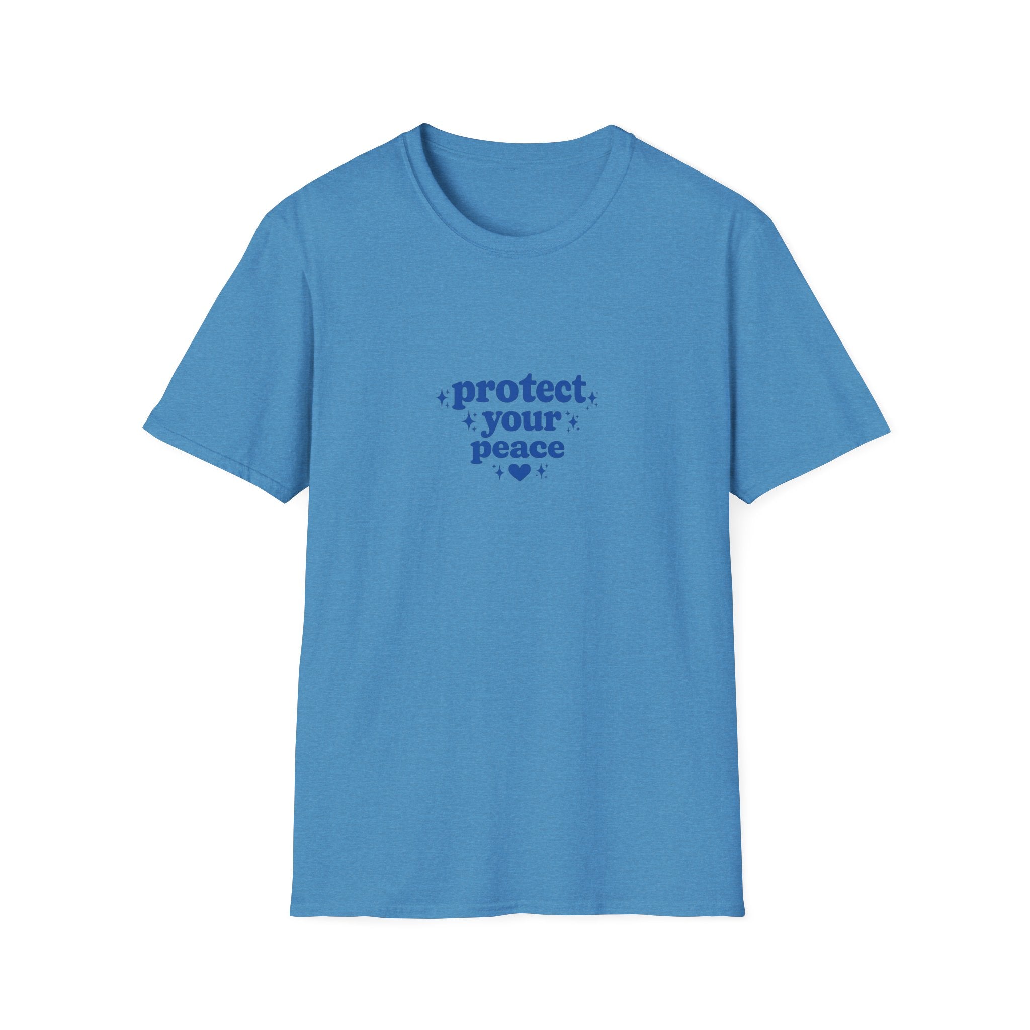 Protect Your Peace T-Shirt — Minimal Blue Self-Care Tee