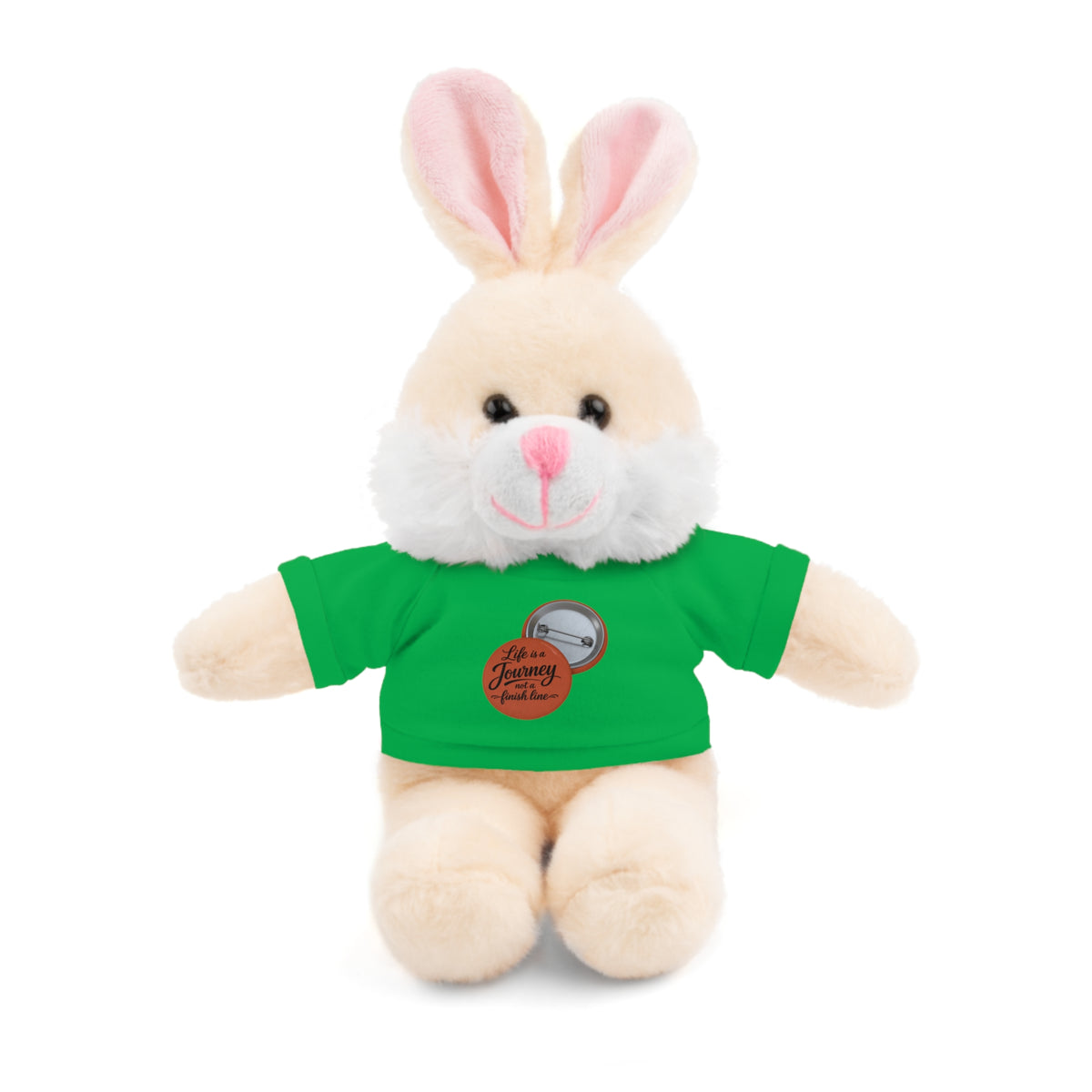 Life is a journey not a finish line. Plush Teddy Bear with Printed Tee — Cute Personalized Gift for Kids & Couples