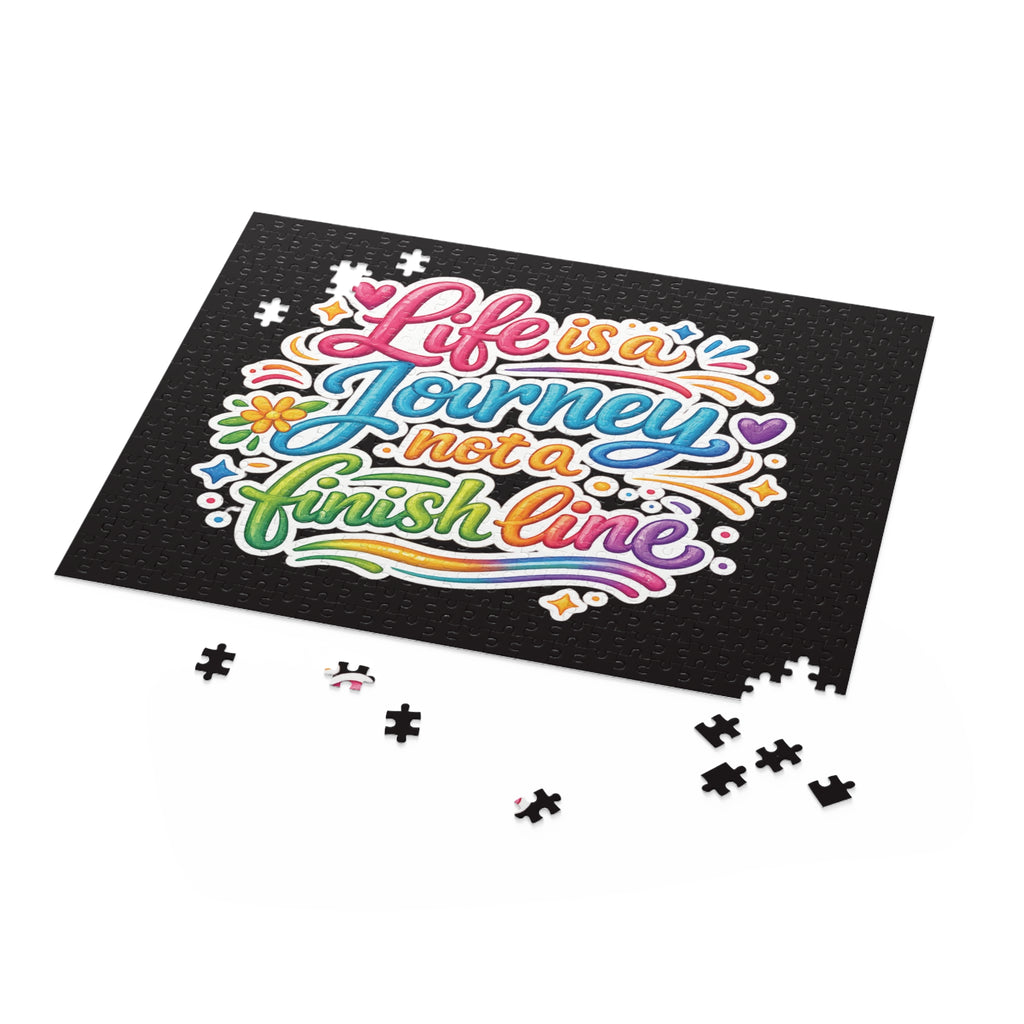 Inspirational Puzzle — "Life Is a Journey, Not a Finish Line" Colorful Motivational Jigsaw