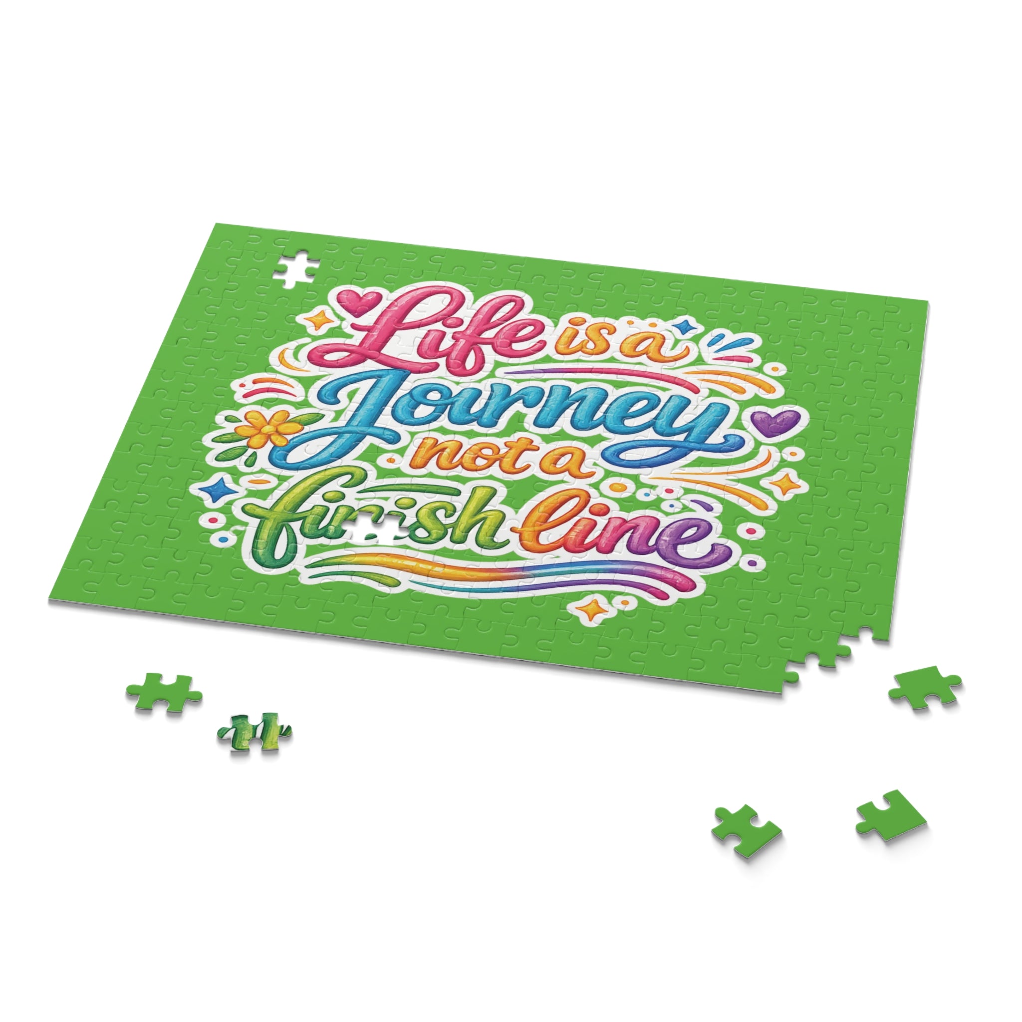 Puzzle — "Life Is a Journey Not a Finish Line" Colorful Inspirational Jigsaw