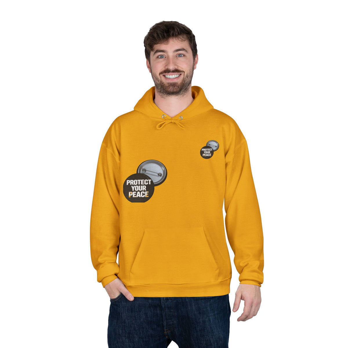 Protect Your Peace Hoodie — Minimal Badge Graphic Pullover