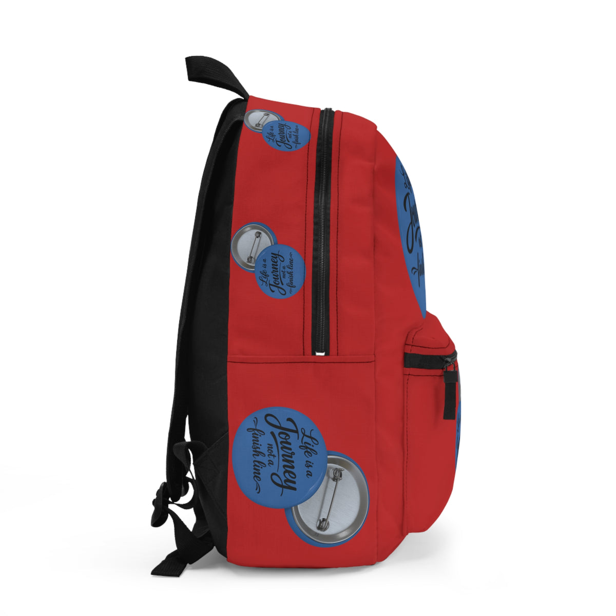 Inspirational graphic design "Life Is a Journey, Not a Finish Line" Backpack