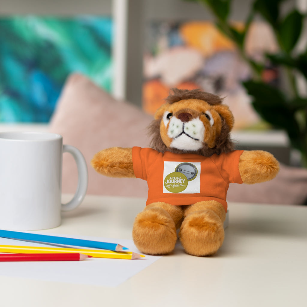 Cute Brown Teddy Bear with 'Life Is a Journey not a finish line.' Tee — Plush Gift for Kids & Travelers