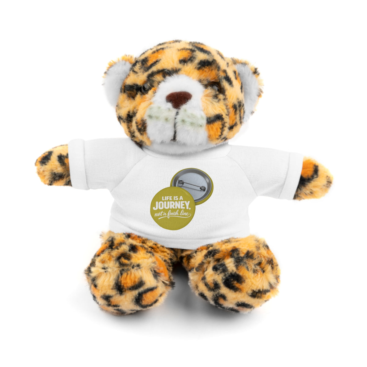 Cute Brown Teddy Bear with 'Life Is a Journey not a finish line.' Tee — Plush Gift for Kids & Travelers